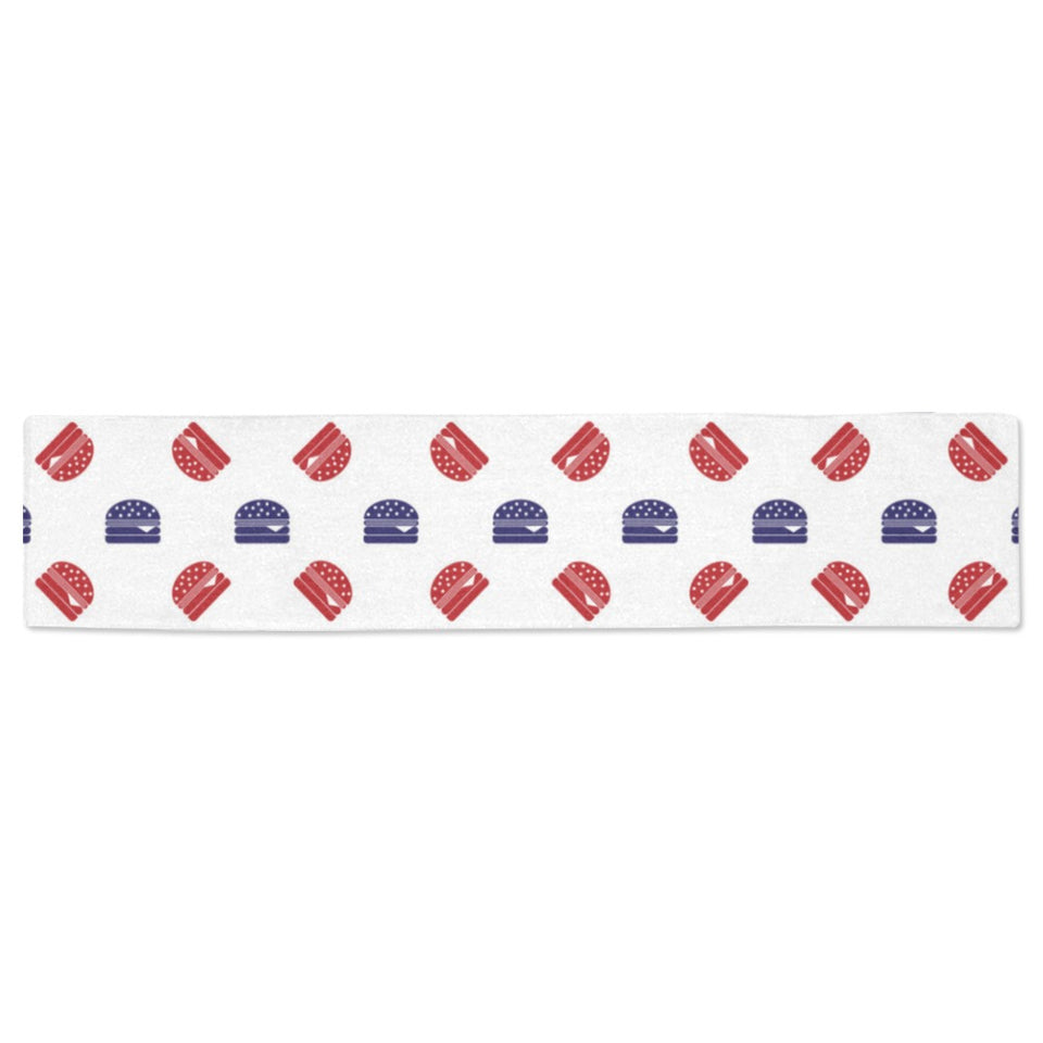 Hamburger Pattern Print Design 04 Table Runner