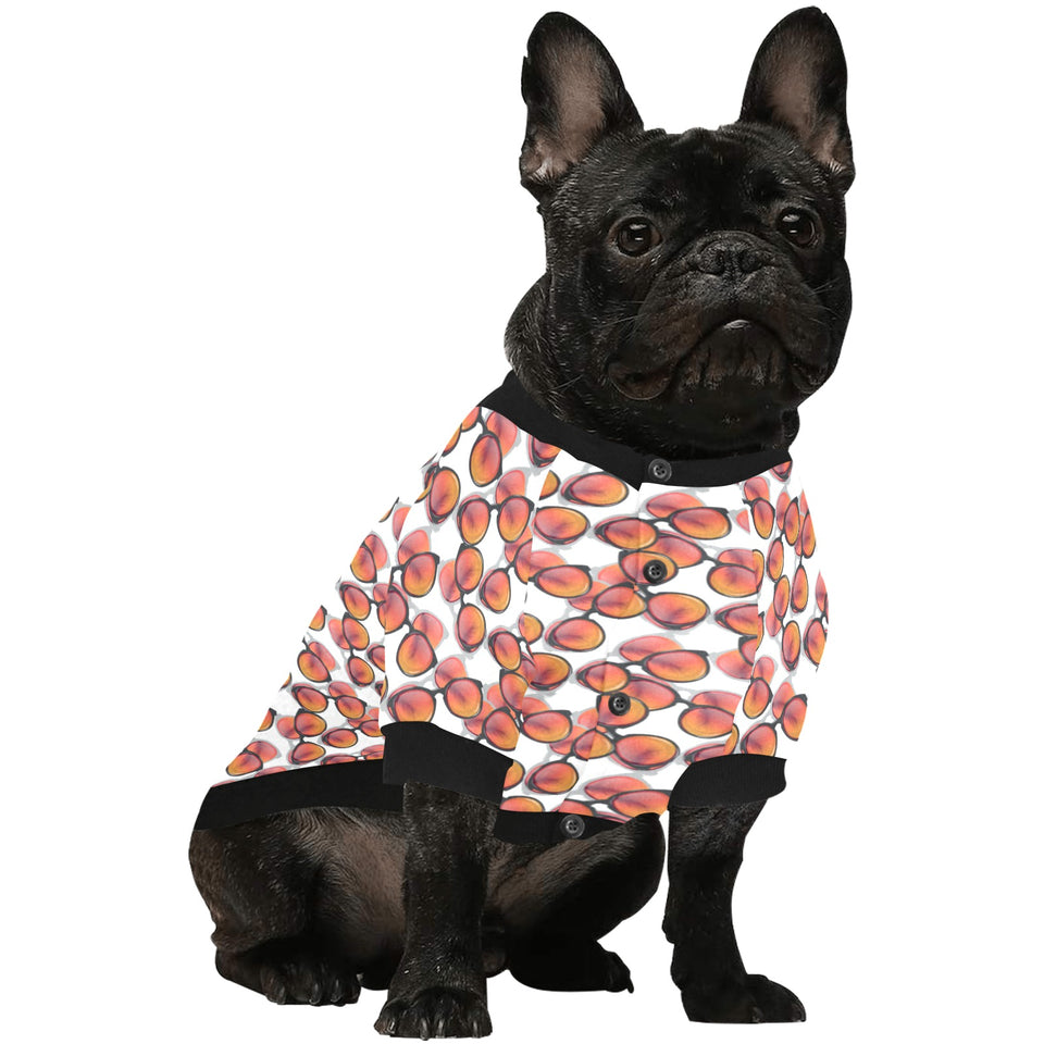 Sun Glasses Pattern Print Design 01 All Over Print Pet Dog Round Neck Fuzzy Shirt