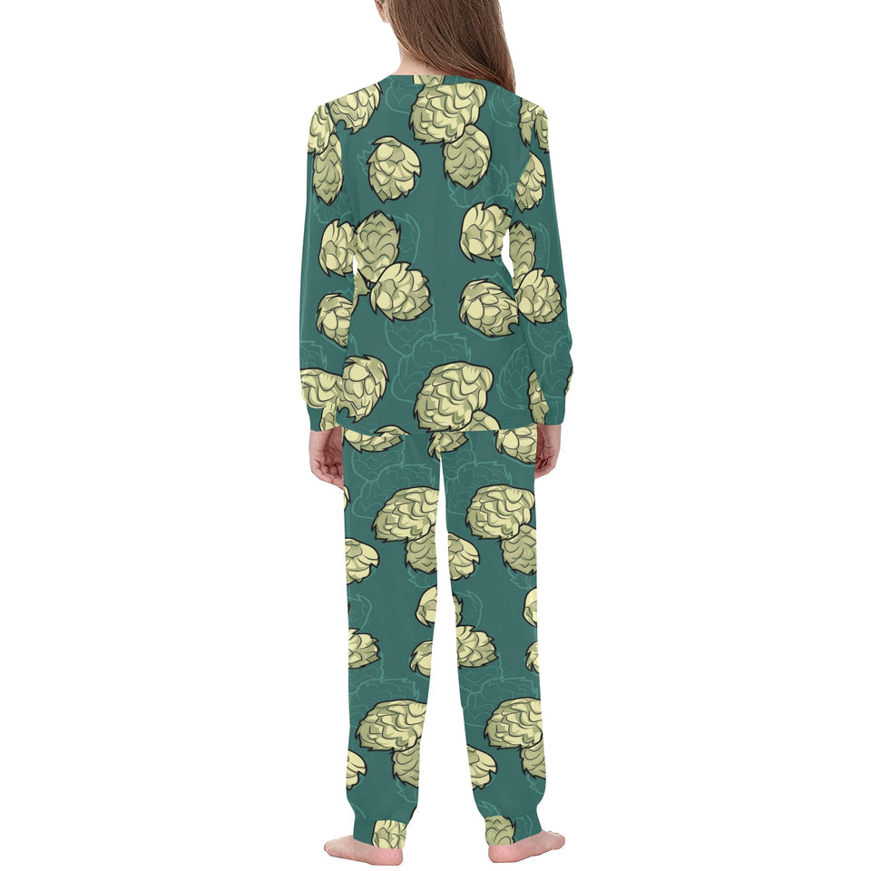 Hop Pattern Background Kids' Boys' Girls' All Over Print Pajama Set