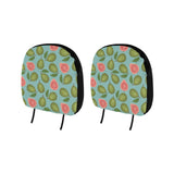 Guava Pattern Green Background Car Headrest Cover