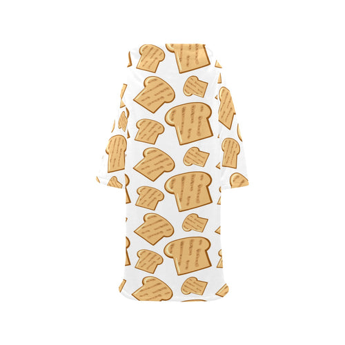 Bread Toast Pattern Print Design 05 Blanket Robe with Sleeves