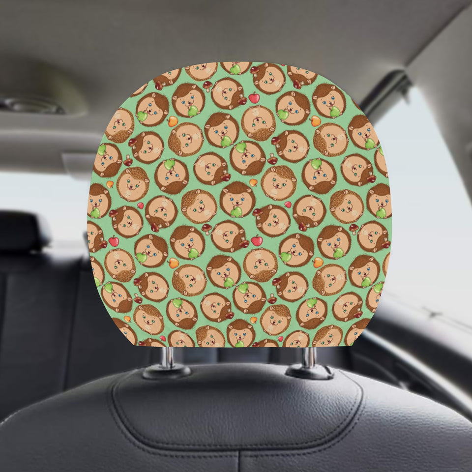 Hedgehog Pattern Print Design 01 Car Headrest Cover