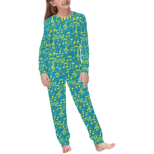 Music Notes Pattern Print Design 05 Kids' Boys' Girls' All Over Print Pajama Set