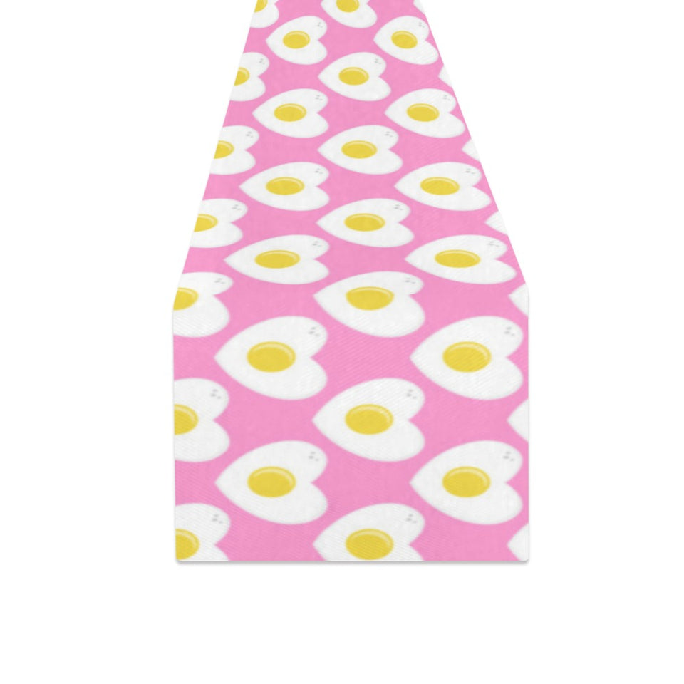 Fried Eggs Pattern Print Design 02 Table Runner