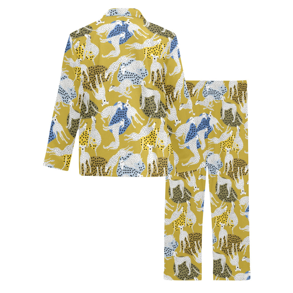 Greyhound Pattern Print Design 02 Men's Long Pajama Set