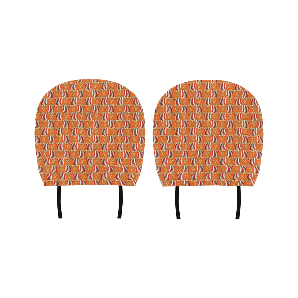 Popcorn Pattern Print Design 05 Car Headrest Cover