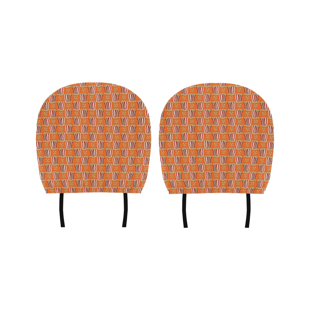 Popcorn Pattern Print Design 05 Car Headrest Cover