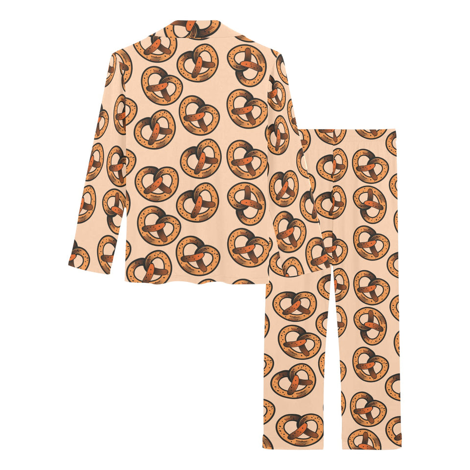 Pretzels Pattern Print Design 02 Women's Long Pajama Set