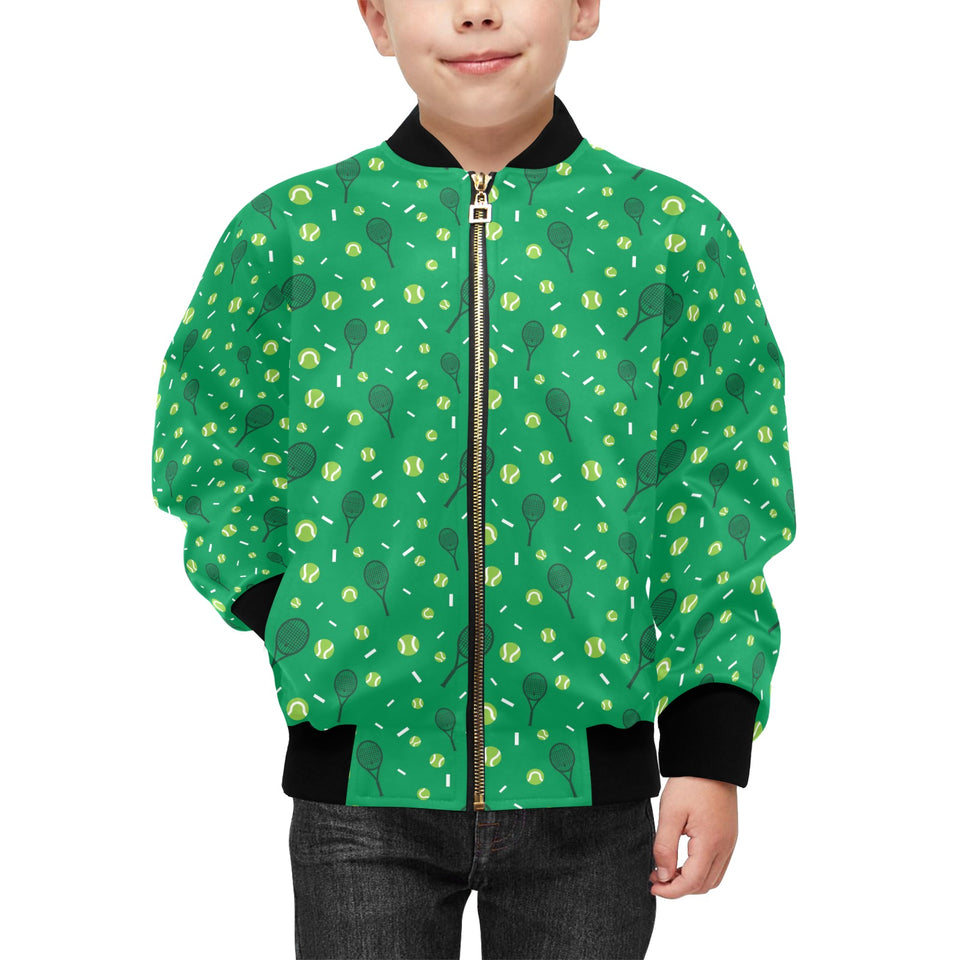 Tennis Pattern Print Design 03 Kids' Boys' Girls' Bomber Jacket