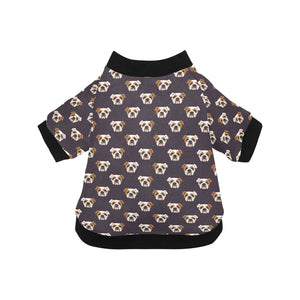 English Bulldog Pattern Print Design 03 All Over Print Pet Dog Round Neck Fuzzy Shirt