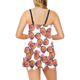 Sun Glasses Pattern Print Design 01 Chest Sexy Pleated Two Piece Swim Dress