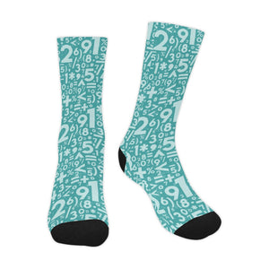Math Pattern Print Design 05 Crew Socks