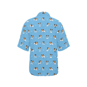 Jack Russel Pattern Print Design 04 Women's All Over Print Hawaiian Shirt