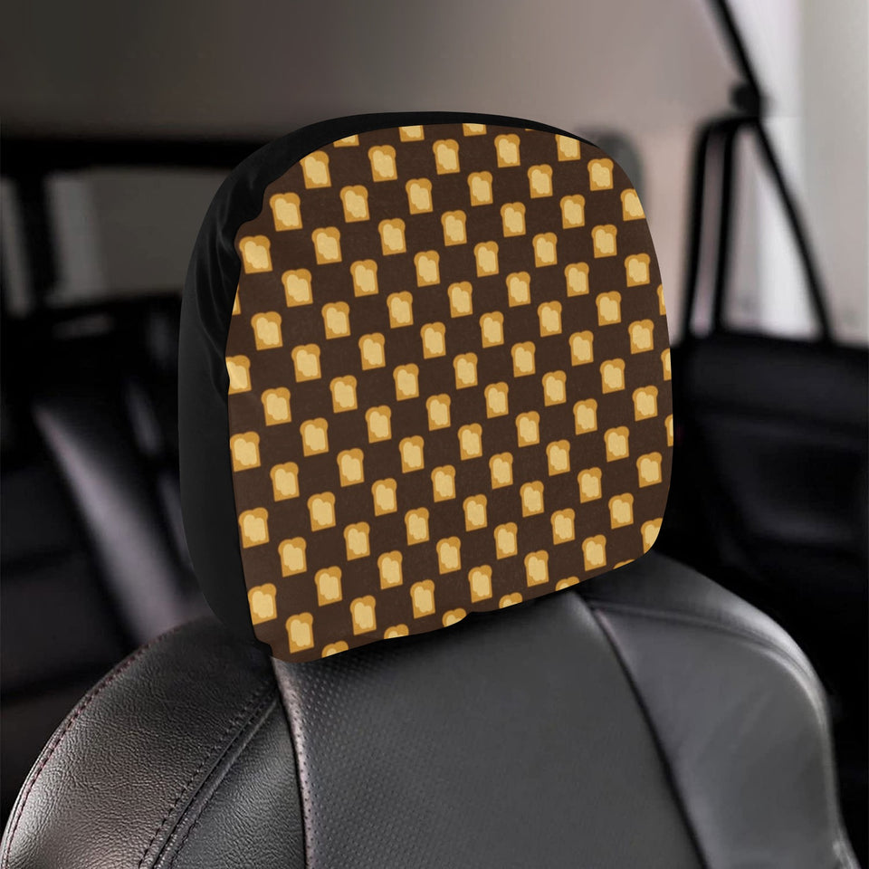 Bread Toast Pattern Print Design 01 Car Headrest Cover