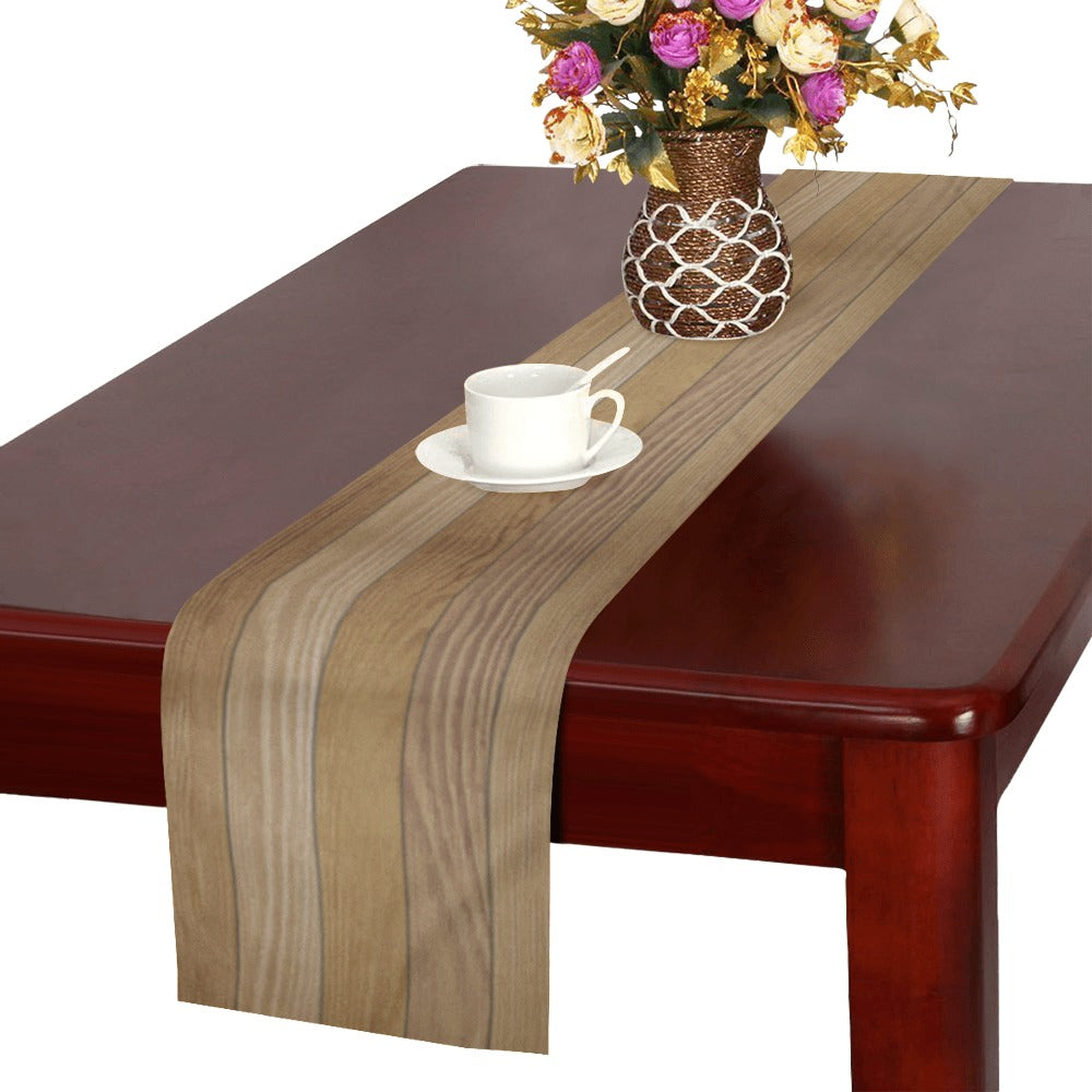 Wood Printed Pattern Print Design 02 Table Runner