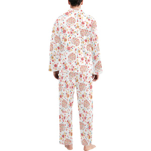 Hedgehog Pattern Print Design 03 Men's Long Pajama Set