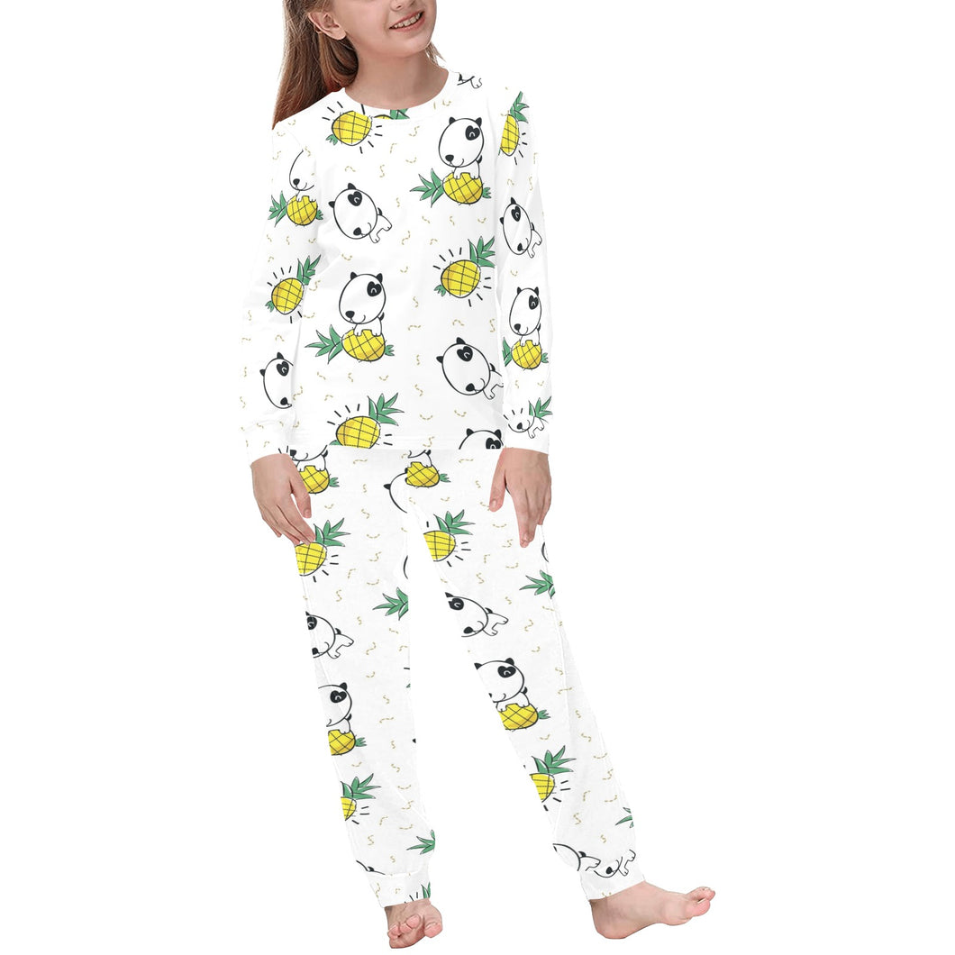 Bull Terrier Pattern Print Design 01 Kids' Boys' Girls' All Over Print Pajama Set