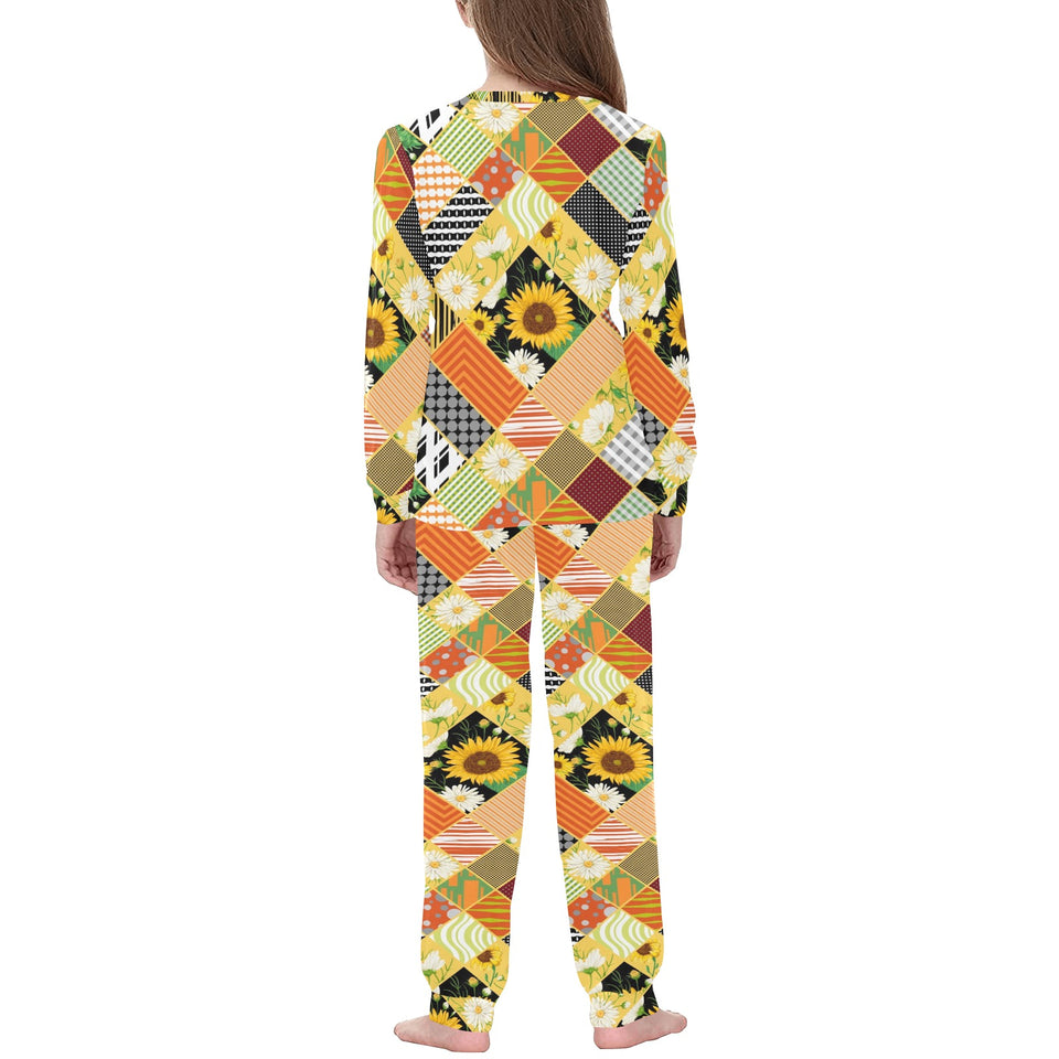 Sunflower Pattern Kids' Boys' Girls' All Over Print Pajama Set