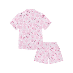 Tennis Pattern Print Design 02 Kids' Boys' Girls' V-Neck Short Pajama Set