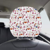 Meneki Neko Lucky Cat Sakura Flower Pattern Car Headrest Cover