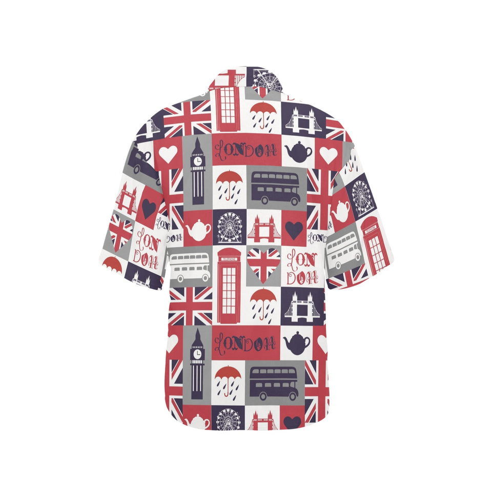 British Pattern Print Design 03 Women's All Over Print Hawaiian Shirt