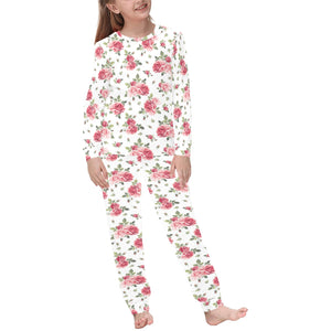 Rose Pattern Print Design 02 Kids' Boys' Girls' All Over Print Pajama Set