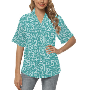 Math Pattern Print Design 05 Women's All Over Print Hawaiian Shirt