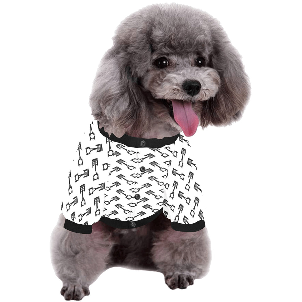 Engine Piston Theme Background Pattern Print Desig All Over Print Pet Dog Round Neck Fuzzy Shirt