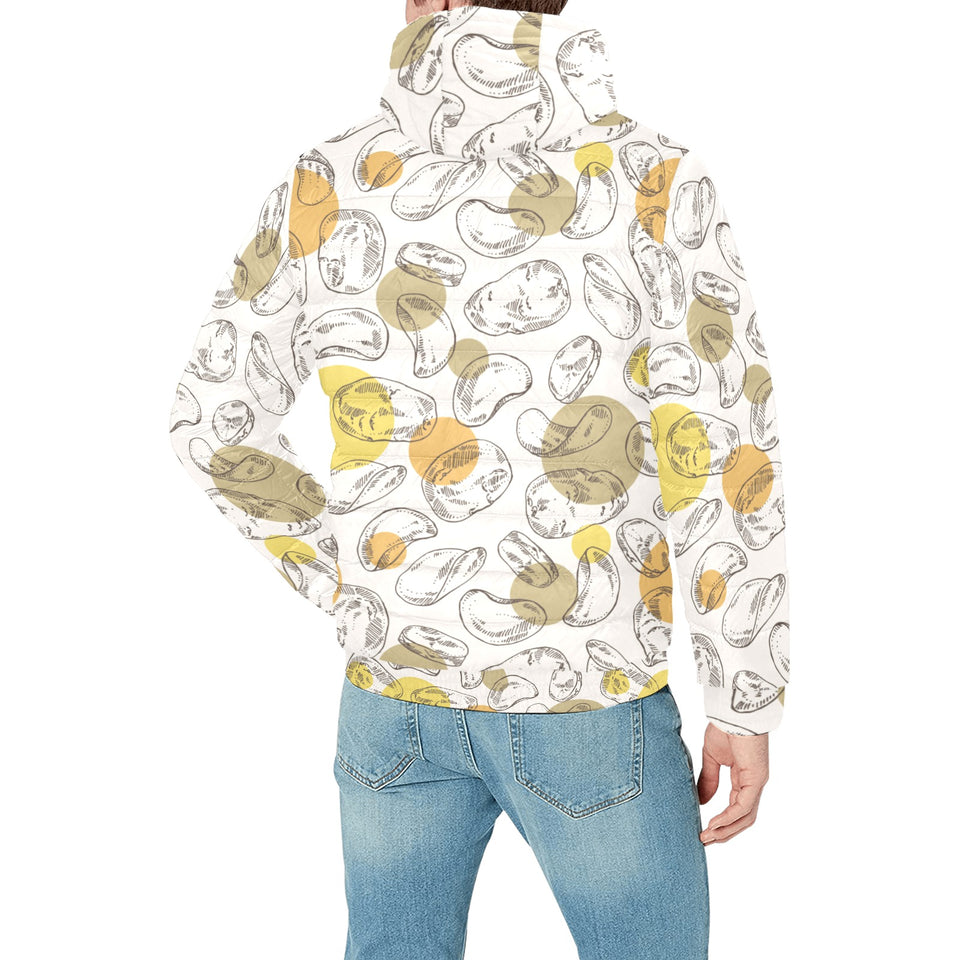 Potato Chips Pattern Print Design 02 Men's Padded Hooded Jacket(ModelH42)