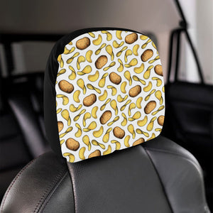 Potato Chips Pattern Print Design 01 Car Headrest Cover