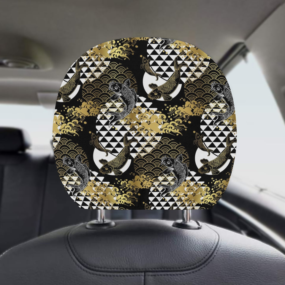 Koi Fish Carp Fish Japanese Pattern Car Headrest Cover