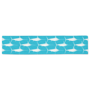 Swordfish Pattern Print Design 02 Table Runner