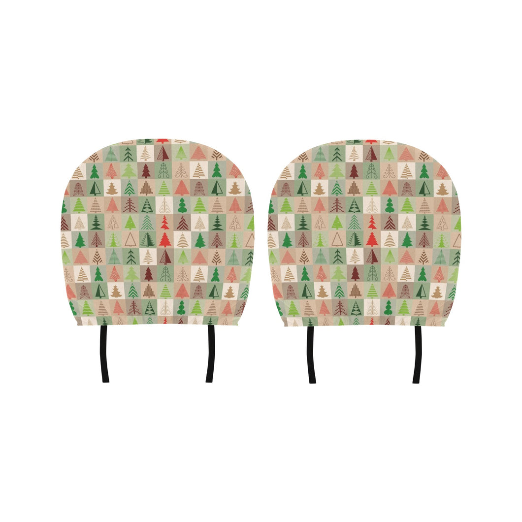 Christmas Tree Pattern Car Headrest Cover