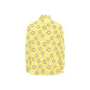 Fried Eggs Pattern Print Design 03 Women's Long Sleeve Polo Shirt