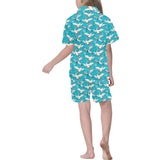 Seagull Pattern Print Design 03 Kids' Boys' Girls' V-Neck Short Pajama Set