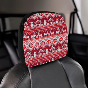 Snowman Sweater Printed Pattern Car Headrest Cover