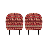 Elephant Red Pattern Ethnic Motifs Car Headrest Cover