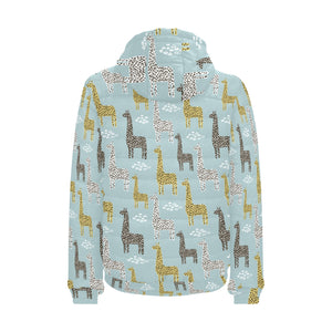 Giraffe Pattern Print Design 03 Men's Padded Hooded Jacket(ModelH42)