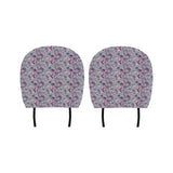 Hummingbird Pattern Print Design 04 Car Headrest Cover