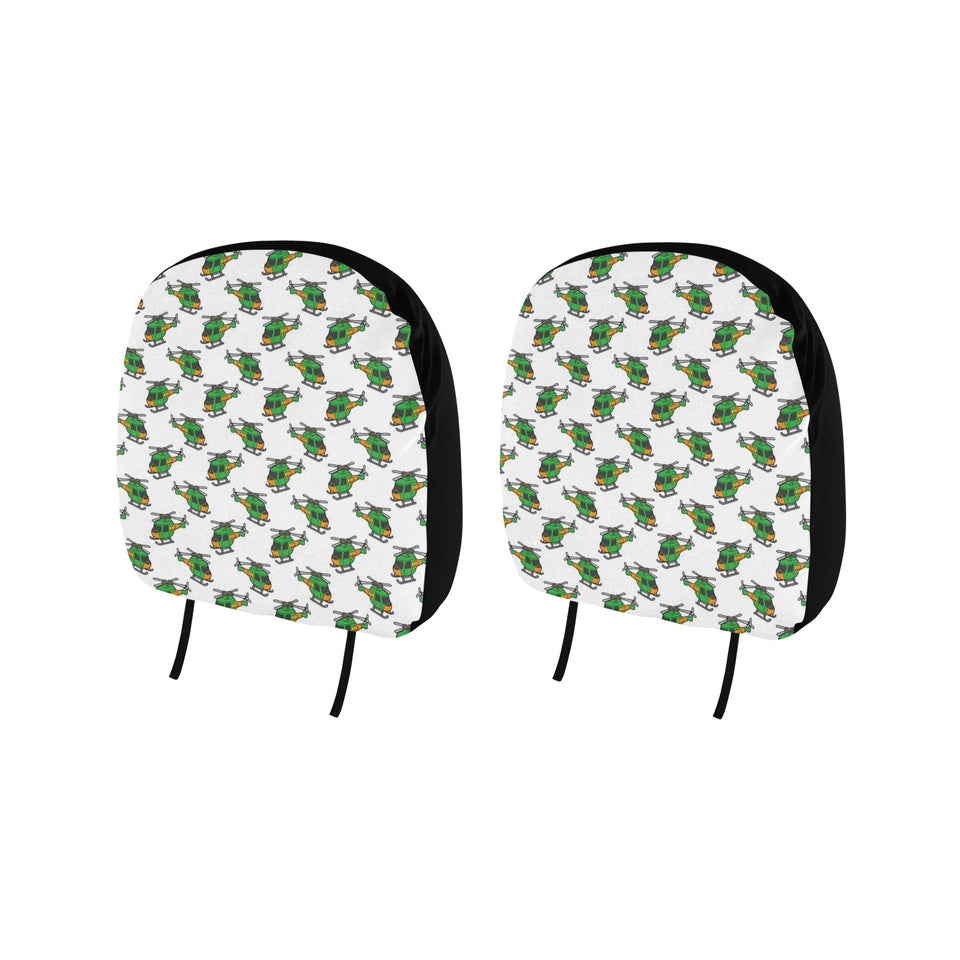 Green Amy Helicopter Pattern Car Headrest Cover