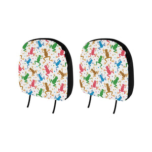 Colorful Frog Pattern Car Headrest Cover