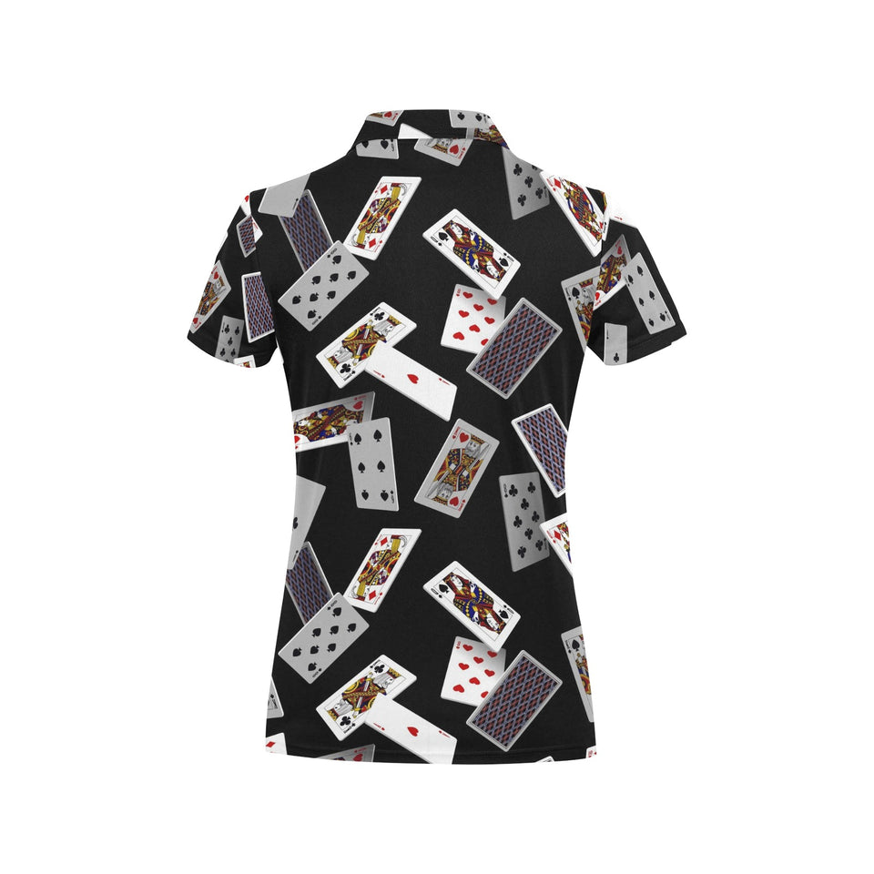 Casino Cards Suits Pattern Print Design 05 Women's All Over Print Polo Shirt