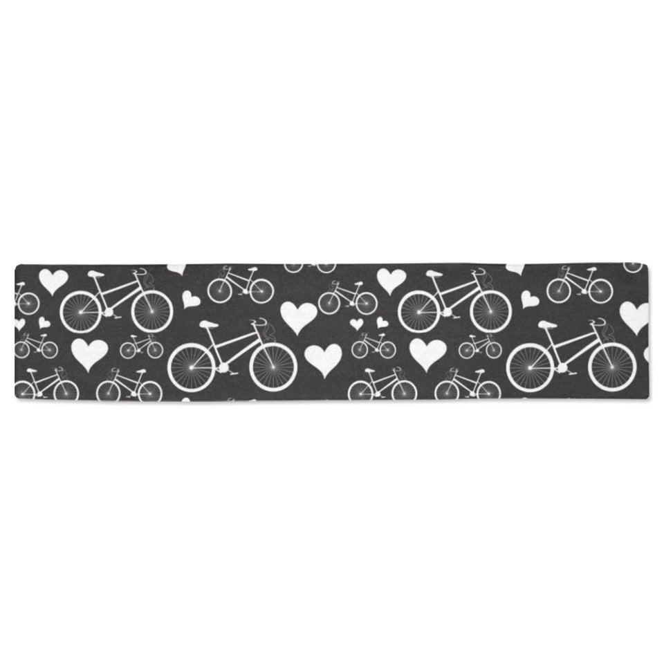 Bicycle Pattern Print Design 05 Table Runner