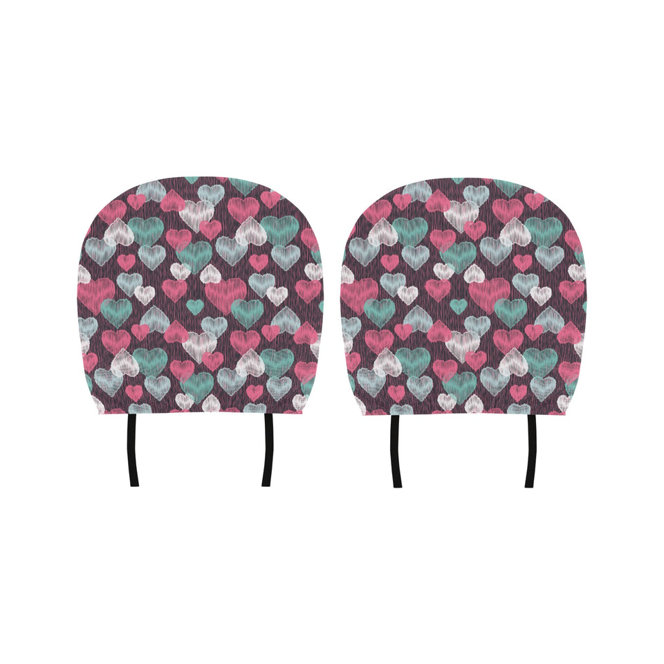 Decorative Heart Pattern Car Headrest Cover