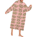 Pretzels Pattern Print Design 04 Blanket Robe with Sleeves