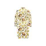 Potato Chips Pattern Print Design 01 Men's Long Sleeve Belted Night Robe