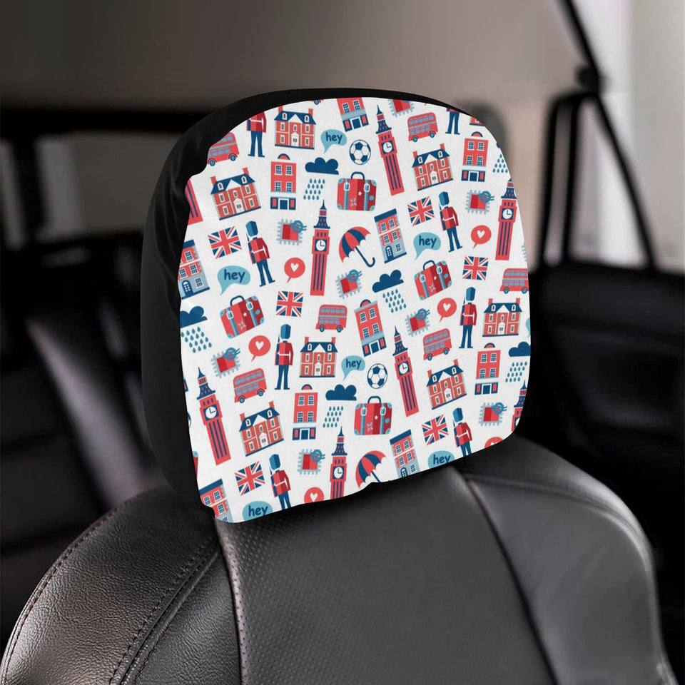 British Pattern Print Design 05 Car Headrest Cover