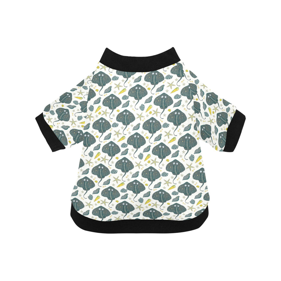 Stingray Pattern Print Design 03 All Over Print Pet Dog Round Neck Fuzzy Shirt