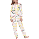 Swan Flower Pattern Kids' Boys' Girls' All Over Print Pajama Set