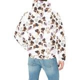 Jack Russel Pattern Print Design 05 Men's Padded Hooded Jacket(ModelH42)